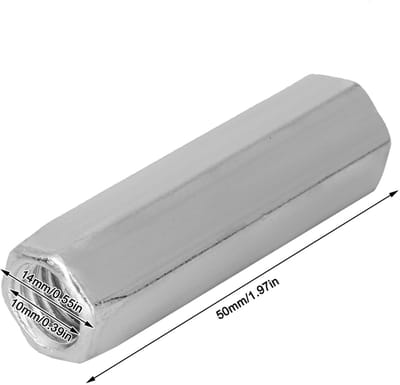 Dailygoods- Zeskantmoer Verzinkt Staal - 5 Stuks - M10x50 - Draadbevestigingen - Hoogwaardige Kwaliteit - Efficiënt Werken - Moeren