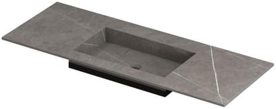 INK Post Wastafel Keramische Slab Envelop Bak Midden Zonder Kraangat - 1200x450x10 mm - Armani Grey Mat