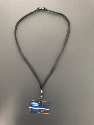 Keycord met Metalen J clip zwart