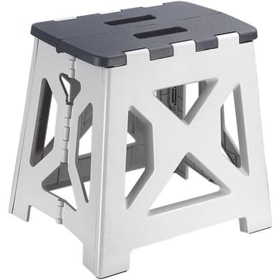 1 tabouret pliant en plastique épais portatif pour robot Maza, petit tabouret de pêche portable d'extérieur gris