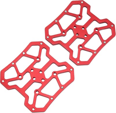 Fietspedalen Platform Adapter - Platte Pedalen - Fietsen Verbeteren - Universeel Systeem Compatibel - 90 x 90 mm - Rood