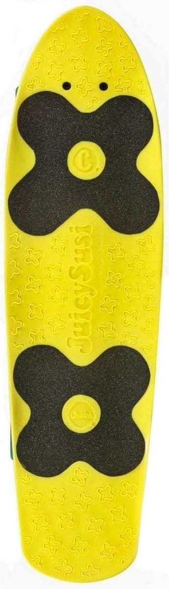 Skateboard Penny Board Kinderen/Jongens/Meisjes - Choke - Spicy Sabrina Geel - Geel met blauwe wieltjes - 58,5 cm - 23 inch - Polypropeen