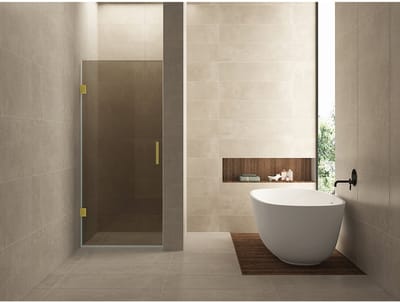 Wiesbaden Less Nisdeur - 900x2000x8mm - Nano Vintage Brons Glas - Geborsteld Messing