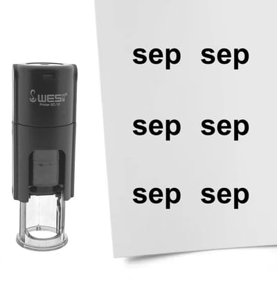 CombiCraft Stempel maand september 10mm rond zwarte inkt - per 1 stuk