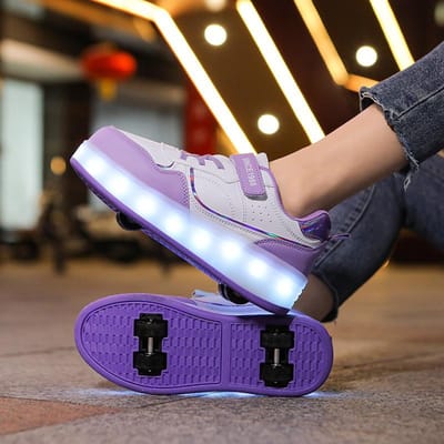 Kinderen's Wegloop Schoenen Dubbele Wiel Rij Jongens' Katrol Schoenen Kleine Vierwiel Tiener's Wiel Schoenen Burst Schoenen Meisjes' Wiel Schoenen 38