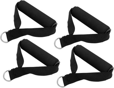 Sport Handgrepen - Oefenhandvatten Krachttraining - Fitness Thuis - Ringclip Bevestiging - 4 Stuks - Zwart