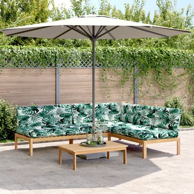 vidaXL - 4-delige - Loungeset - pallet - met - kussens - massief - acaciahout