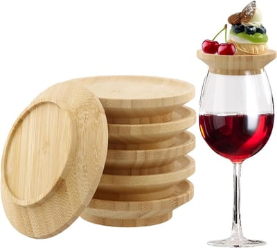 Set van 6 Wijn Glas Toppers - Decoraties voor Aperitief, Desserts en Feestjes in Restaurants en Thuis