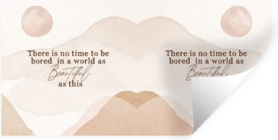 Muurstickers - Sticker Folie - Spreuken - Quotes - There is no time to be bored in a world as beautiful as this - Wereld - 40x20 cm - Plakfolie - Muurstickers Kinderkamer - Zelfklevend Behang - Zelfklevend behangpapier - Stickerfolie