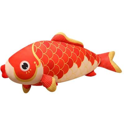 60cm Rode Koi Vis Pluche Kussen Gevuld Oceaan Dier Kussen Lange Kussen Slaapmaatje Decoratie 80cm