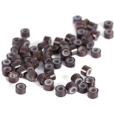 2000 STKS/Zak Micro Haar Veer Extensie Links Ringen Kralen met Siliconen Voering(2000 STUKS Bruin) 2000pcs bruin