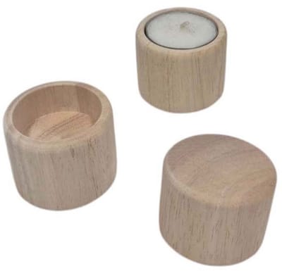 Playwood Wooden Tealight Holder Round Standing