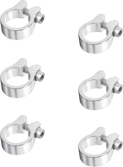 Set van 6 Aluminium Zadelpenklemmen, Verstelbare Klem voor Fietszadel, Geschikt voor Diverse Fietsen en Zadelpennen