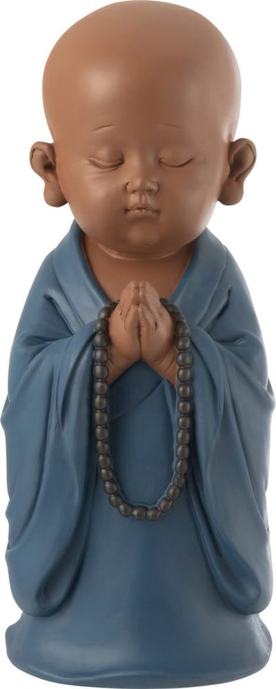 J-Line figuur Monnik Bidden - polyresin - blauw