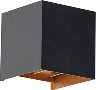 QAZQA edwin - Moderne LED Buitenlamp - 1 lichts - D 10 cm - Zwart Goud - Woonkamer | Slaapkamer | Keuken