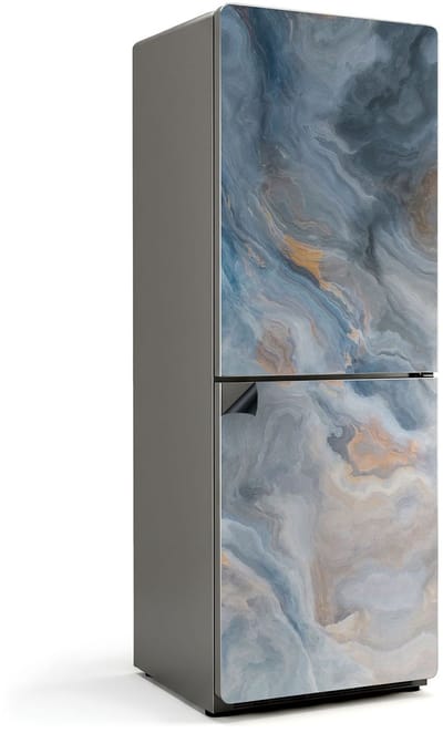 Wallfluent Magnetische Koelkastmat - Abstract organisch patroon Koelkast Magneet Sticker - 70 cm x 190 cm - Blauw Magnetische Koelkastmat - Koelkast Cover Magneet - Magnetische Koelkastbescherming - Verwijderbare Koelkast Decoratie