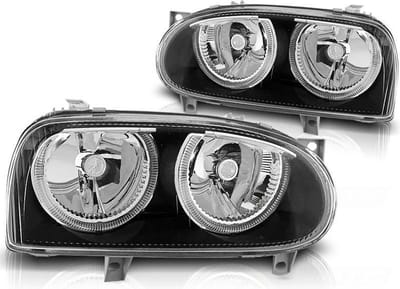 Koplampen dual halo rims VW GOLF 3 09 91-08 97 ANGEL EYES ZWART