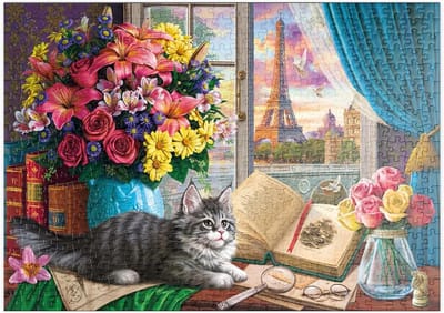 MyPuzzle Romantisch Uitzicht Op De Eiffeltoren En Parijs - Premium 500 Stukjes Puzzel - MyPuzzle speciale collectie van Puzzle Galaxy