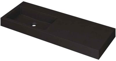 INK Momento Wastafel Quartz Wasbak Links Zonder Kraangat - 1200x450x90 mm - Quartz Zwart
