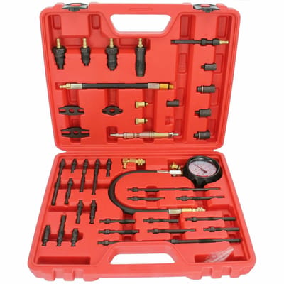 Compressiemeter - Motor Tester - Motoren Controleren - 0-40 Bar Bereik - Inclusief Adapters - Zwart
