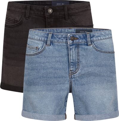 Noisy May Dames Short Broeken BeLucky 2-Pack regular/straight Fit Veelkleurig Volwassenen 2 Pack Korte Jeans Broeken