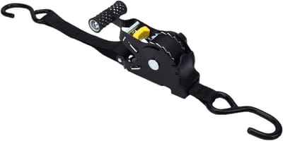 Spanband met Ratel - Bevestigingsriem Zwaar - Lading Vastzetten - Intrekbaar Ontwerp - 1 inch x 10 voet - Zwart