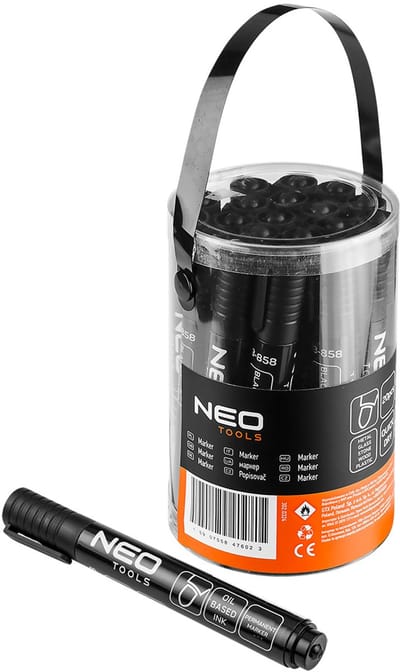 NEO TOOLS Serie - Permanent Marker - Zwart - Oliebasis - Waterbestendig