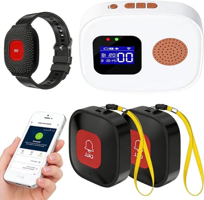 Noodoproep Senioren - Alarmknop Patiënt - Directe Hulp Oproepen - Wifi Smartphone Melding - 100 Meter Bereik - Wit