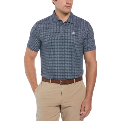 Original Penguin Geometrisch golfpoloshirt voor heren (Kaviaar)
