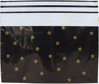 Verzendzakken voor Kleding - 100 stuks - 50x35.3cm - Zwart, Goud, Print / Multi colour Verzendzakken Webshop - Verzendzakken plastic met plakstrip