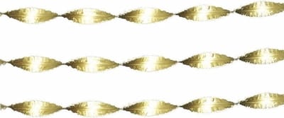 Crepepapier slinger - 2x - goud - 6 meter - feest versiering