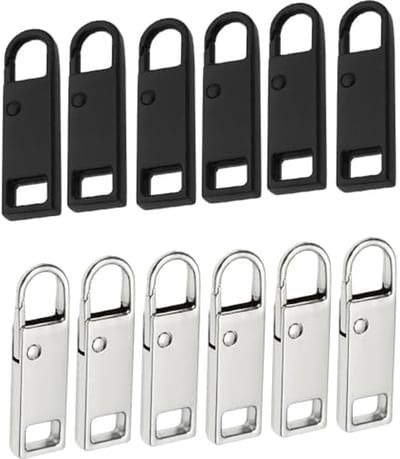 Metalen Ritstrekker Set van 12 - Afneembare Ritssluitingen voor Portemonnees, Kleding, Koffers en Bagage