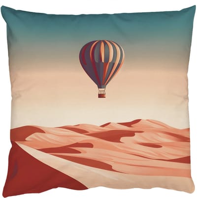 Sierkussens - Kussentjes Woonkamer - 50x50 cm - Luchtballon - Woestijn - Zonsondergang - Blauw