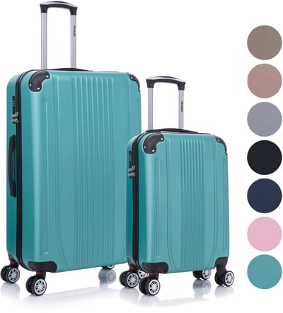TRALEX - Levante - 2 Delig kofferset - 39L&97L - Handbagage - 39L - Grote koffer - 97L - ABS - Harde schaal - Cijferslot - Lichtgewicht - Flexibel - Duurzaam - Stille (rubberen) wielen - Dubbele spinnerwielen - Lichtgroen