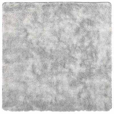 vidaXL - Hoogpolig - vloerkleed - NAVARRA - 200x200 - cm - polyester - zilvergrijs