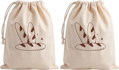 Set van 2 Linnen Broodzakken 30 x 40 cm - Herbruikbare en Ademend Accessoires voor Vers Brood Bewaren, Duurzaam en Praktisch