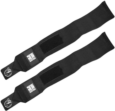 Gorilla Sports Polsbandage - 45 cm - Verstelbare Klittenbandsluiting - Elastisch & Duurzaam - Voor Krachttraining & Gewichtheffen - Zwart