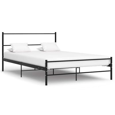 vidaXL - Bedframe - met - hoofdeinde - zonder - matras - 140x200 - cm - metaal - zwart