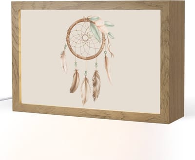 Nachtlampje 30x20 cm - Kinder lampje - Dromenvanger - Bohemian - Boho - Pastel kleuren - Tafellamp kinderkamer - Slaapkamer lamp - Bedlamp kinderen - Kinderlampje stopcontact - Wandlamp babykamer - Nachtlampjes