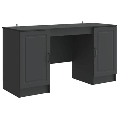 vidaXL - Bureau - Zwart - 142,5 - x - 50 - x - 75 - cm - Bewerkt - hout
