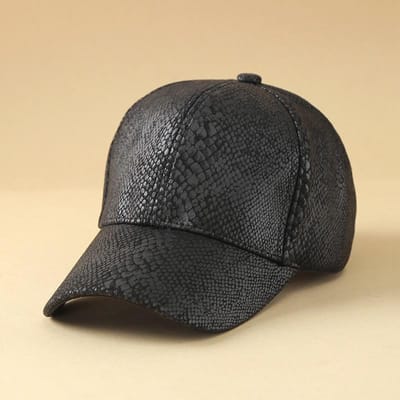 Casquette de Baseball Unisexe en Similicuir Imprimé Peau de Serpent, Casquette Dad Ajustable Motif Serpent, Chapeau de Soleil Mode Décontracté Pour Hommes Femmes Streetw Adjustable gray