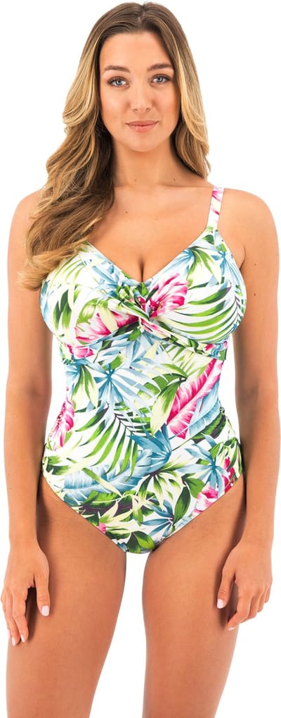 Fantasie LANGKAWI UW TWIST FRONT SWIMSUIT WITH ADJUSTABLE LEG Dames Badpak - White - Maat 85F