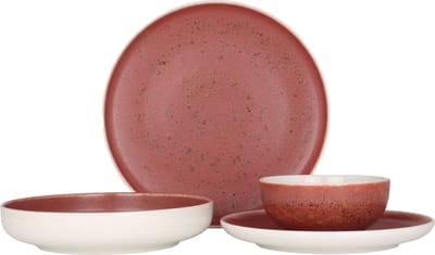 Rinart Serviesset (Medium) - Rosa - 24 delig - 6 persoons - Porselein