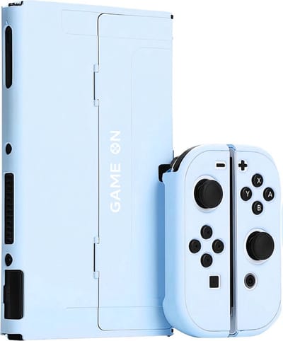 Xainy – Hard Case BLAUW geschikt voor Nintendo Switch OLED | Switch-games accessoires | beschermhoesje / cover voor de Nintendo Switch consoles | Screen protector & joycons pro controller grip inbegrepen | cadeau voor mannen