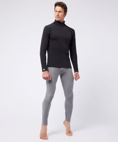 Damart - Heren-T-shirt met col comfort Thermolactyl 4 - Heren - Zwart - (86-93) S