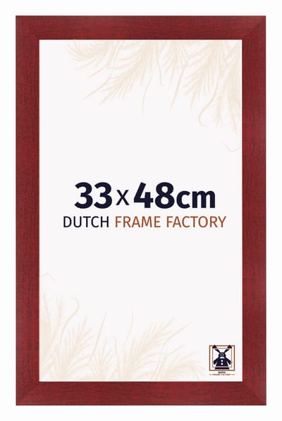 Fotolijst 33x48 cm - MDF - Wijnrood Geveegd - Praag