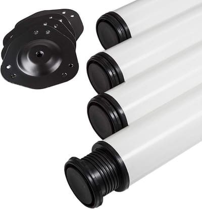Set van 4 Sterke Tafelpoten 71 cm In Hoogte Verstelbaar Wit Staal