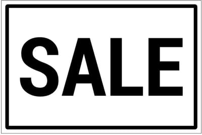 Sale bord | gecoat dibond materiaal | 18 x 12 cm