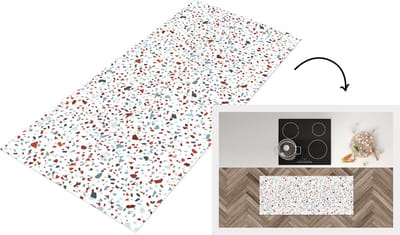 Keukenloper - Loper keuken - Terrazzo - Design - Grijs - Bruin - 120x50 cm - Keukenloper vinyl