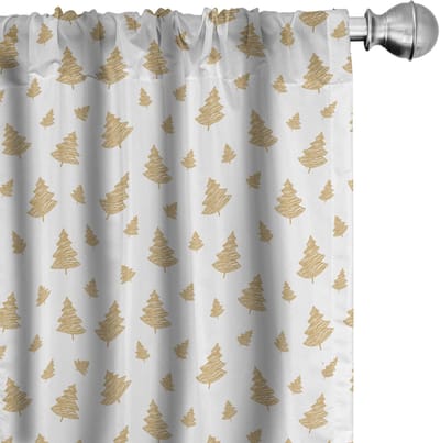 ABAKUHAUS Bosgordijnen – 2x75x245 cm – Microvezel – Lichtdempend – Lichtbruin & Wit